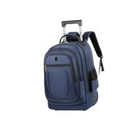 mophrati Sac de Valise à roulettes Sac à Tige de Traction Option Portable et d'économie Travail pour Chariot Professionnel et Personnel avec Roues Double épaule, Bleu, 50 x 34 x 22 cm