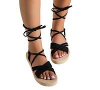 mophrati Sandales plates confortables pour femmes, chaussures d'été antidérapantes, pas faciles à glisser, sandales d'été 2024, chaussures pour dames en offre, Noir, trente-six