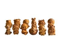 mophrati Sculptures d'animaux en bois, miniatures uniques, décoratives, porte- selon les principes du Feng Shui et contre les inondations. À placer chez soi au bureau pour