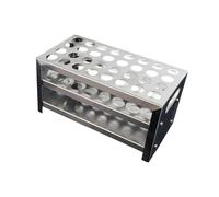 mophrati Support de tube à essai Tubes de stabilisation de support de stockage polyvalent en alliage d'aluminium avec 32 trous pour un travail de laboratoire