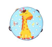 mophrati Tambourins en bois portables pour enfants, tambourin à double rangée, instrument de musique à percussion facile utiliser, pour des heures de plaisir musical, Girafe bleue, 15 cm