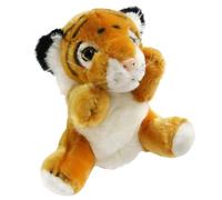 mophrati Tigre Main marionnette Accessoire Petit Jouet en Peluche intéressant Jouet en Peluche Cadeau de noël Histoire racontant des Accessoires de décoration, Jaune