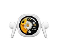 mophrati Traduction en déplacement avec écouteurs Bluetooth et interprète simultané IA. L'application d'interprétation simultanée IA est installée, Blanc