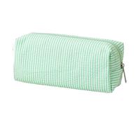 mophrati Trousse à brodée à Rayures, Jolie Trousse de Papeterie Bicolore, Volume mais capacité pour Le Maquillage, Le Bureau et l'école, Vert
