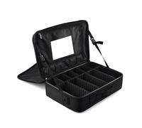 mophrati Trousse de Maquillage boîte de Rangement Porte-cosmétique Polyvalent réglable étanche Grande capacité brosses Compartiments Organisateur, L(avec Miroir)