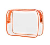 mophrati Trousse de Toilette Transparente PVC Trousses de Toilette étanches Pochette Sacs organisateurs de cosmétiques Fournitures de Voyage Femme Fille présente, Orange