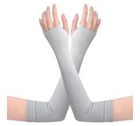 mophrati UV Cooling Arm Sleeves Entertainment Protector Gradient UPF 50 Sunscreen for Cycling Fishing Golfing, Dégradé blanc gris