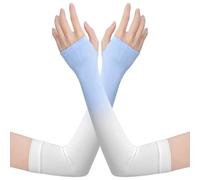 mophrati UV Cooling Arm Sleeves Entertainment Protector Gradient UPF 50 Sunscreen for Cycling Fishing Golfing, Dégradé blanc bleu