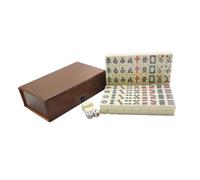 mophrati Valise en Bois Portable et Pratique, Ensemble de Mahjong Version Chinoise, résine de Mahjong, Cadeau approprié, Facile à Transporter, réutilisable