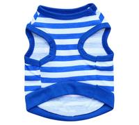 mophrati Vêtements été Gilets Baiser Lettre Motif Rayures Costumes col Rond Veste beauté pour Petits Chiens Chihuahua, Bleu, XL