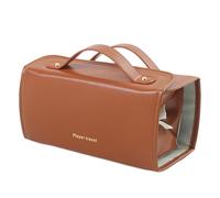 mophrati Voyagez avec Style avec Trousse de Maquillage Pliable Portable, Trousse de Toilette Voyage, 4 Compartiments Transparents détachables Suspendus, B