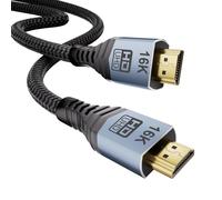 MOPOCHG Câble HDMI 2.2, 1.5m - 16K 10K 8K, 96Gbps Ultra High Speed Support 16K@60Hz,12K,8K@240Hz,4K@480Hz pour Câble Hdmi 2.1, eARC, HDR10+, Dolby Atmos, HDCP 2.3, TV, HDTV, Macbook, PC, PS5, Xbox