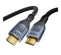 MOPOCHG Câble HDMI 2.2, 1m - 16K 10K 8K, 96Gbps Ultra High Speed Support 16K@60Hz,12K,8K@240Hz,4K@480Hz pour Câble Hdmi 2.1, eARC, HDR10+, Dolby Atmos, HDCP 2.3, TV, HDTV, Macbook, PC, PS5, Xbox