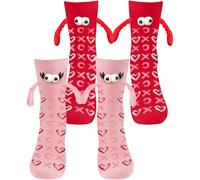 MOPQMKT Chaussettes Magnétique, 2 paires de chaussettes 3D drôles d'aspiration magnétique, Chaussettes Magnétiques Amusantes, Magnétique Chaussette Tube Moyen, Chaussette Drôle pour Femme Homme