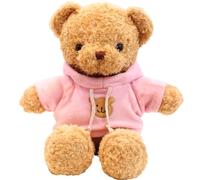 MOPQMKT Nounours-Ours Teddy T-Shirt Rose Poupée Peluche Jouet Habillage Poupée Ours Cadeau d'anniversaire Douceur de Bébé Convient pour la Saint-Valentin, Les Anniversaires, Les Mariages, Noël (30cm)
