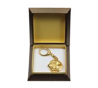 Mops, Pug, Carlin, Carlino, Doguillo I - Porte-clés Doré En Plaqué Or Chien