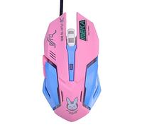 moptmos Ow Mouse Respiration LED rétroéclairé Gaming Mouse D. VA Genji Reaper Filaire USB Souris d'ordinateur pour Les Joueurs PC & Mac E-Sports Rose