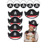 MOPZIJA 10PCS deguisement pirate enfant,chapeau pirate enfant,deguisement pirate,pirate accessoires de vêtements, chapeau de Pirate, pirate,masque de crâne, pour Halloween fête de pirate carnaval