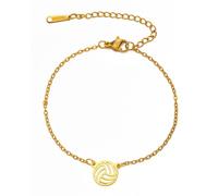 MOPZIJA 1pcs Collier de Volleyball en Acier Inoxydable Pendentif de Volley-Ball délicat Bracelet Boucle d'oreille Bijoux de Boule de Sport de Mode,bracelet de volley-ball pour dames,volley-ball (or)