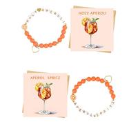 MOPZIJA 2PCS Cadeau Aperol, Bracelets Aperol, Holy Aperol Aperol Queen, 2 Cartes Aperol Spritz avec Bourrage papier, Accessoires Aperol pour Femmes, Coffret Cadeau Déco pour Soirée d'Été,aperol deko