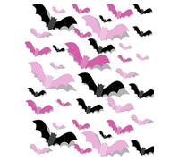 MOPZIJA 48PCS chauve souris halloween,3D Grande Chauve Souris Halloween, Horreur Chauve Souris Stickers Muraux, Effrayant Réaliste Chauve Souris Decoration Halloween Interieur pour Fenêtre, Mur, Porte
