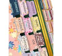 MOPZIJA 5PCS Onglets bibliques pour Femmes Qui étudient la Bible, Fournitures de journalisation en Gros caractères, étudier l'Ancien et Le Nouveau Testament avec des onglets bibliques laminé