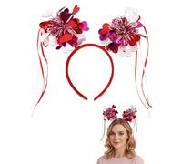MOPZIJA Bandeaux Forme CœUr D'Amour, Bandeau Forme CœUr à Sequins, Bandeau Coeur Rouge TêTe, Bandeau Pour La Saint-Valentin, En Forme D'Amour Boppers Cheveux De Coeur Bandeau