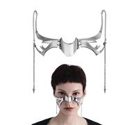 MOPZIJA Masque cyberpunk mécanique punk - Demi-masque irrégulier en métal - Accessoire de vêtements pour le visage - Costume d'Halloween, cosplay, demi-masque, bijou pour le visage, cosplay cyberpunk