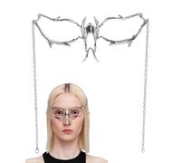 MOPZIJA masque cyberpunk,Punk Mécanique Masque, Accessoires D'Usure de Visage de Demi-Masque en Métal Irrégulier, Costume D'Halloween Cosplay Demi Masque Visage Bijoux pour Femmes et Hommes