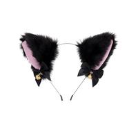 MOPZIJA oreille de loup，oreilles de chat,oreille loup garou,oreille de lapin deguisement, Serre-tête fait à la main en fausse fourrure avec oreilles de loup pour Halloween, cosplay,serre Christmas