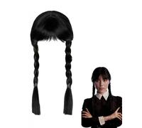 MOPZIJA perruque mercredi, cosplay perruque,perruque mercredi fille,Perruque Mercredi Perruque pour Fille pour Fête d'Halloween, cheveux mercredi ,Wednesday,pour Halloween Carnaval Cosplay