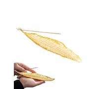 MOPZIJA porte encens baton,Porte-Encens Support Encens Baton en Forme Feuille Porte Encens Support D’encens Métallique Brûleur D'encens en Feuille pour Maison Bureau Yoga Méditation,or
