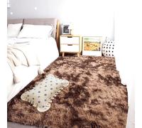 Moquette Chambre 270 x 310 cm Uni Brillant Douillet Rug Lavable Extra Large de Chambre et Salon Salon Antidérapant Décoration Intérieure, Marron