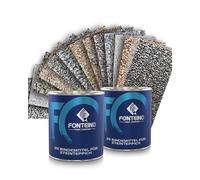 Moquette de pierre - Granulat de marbre + liant époxy - Revetement de sol pour Terrasse, bords de piscine - Gris foncé 1-4mm - 25KG
