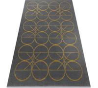 Moquette EMERALD exclusive 1010 glamour, cercles élégants gris / gris doré 80x150 cm