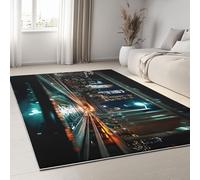 Moquette Polyester Architecture Urbaine Paysagerue 60 x 90 cm - Porte Paillasson d'Entree Interieur et Extérieur Tapis Multicolore Antidérapant et Anti-Poussière Tapis d’entrée Imperméable Lavable