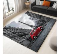 Moquette Polyester Bâtiments La Ville Tramways 60 x 90 cm - Porte Paillasson d'Entree Interieur et Extérieur Tapis Gris Antidérapant et Anti-Poussière Tapis d’entrée Imperméable Lavable