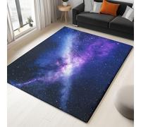 Moquette Polyester Fantaisie Ciel Nocturne Galaxie 160 X 230 Cm - Porte Paillasson D'Entree Interieur Et Extérieur Tapis Bleu Foncé Antidérapant Et Anti-Poussière Tapis D’Entrée Imperméable Lavable