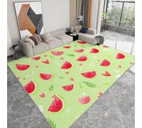 Moquette Polyester Feuilles Forme Cœur Pastèque 120 X 170 Cm - Porte Paillasson D'Entree Interieur Et Extérieur Tapis Vert Clair Antidérapant Et Anti-Poussière Tapis D’Entrée Imperméable Lavable