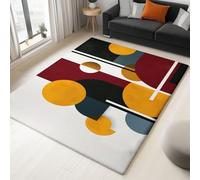 Moquette Polyester Style Abstrait Motif Circulaire 160 x 230 cm - Porte Paillasson d'Entree Interieur et Extérieur Tapis Blanc Antidérapant et Anti-Poussière Tapis d’entrée Imperméable Lavable