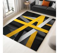 Moquette Polyester Style Minimaliste Lignes Abstraites 140 x 200 cm - Porte Paillasson d'Entree Interieur et Extérieur Tapis Multicolore Antidérapant et Anti-Poussière Tapis Imperméable Lavable