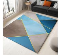 Moquette Polyester Style Minimaliste Motifs Géométriques 160 x 230 cm - Porte Paillasson d'Entree Interieur et Extérieur Tapis Violet Antidérapant et Anti-Poussière Tapis Imperméable Lavable