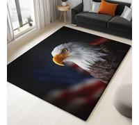 Moquette Polyester Style Photographie Portrait d'aigle 180 x 240 cm - Porte Paillasson d'Entree Interieur et Extérieur Tapis Noir Antidérapant et Anti-Poussière Tapis d’entrée Imperméable Lavable