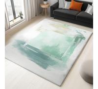 Moquette Polyester Texture Aquarelle Minimaliste 140 X 200 Cm - Porte Paillasson D'Entree Interieur Et Extérieur Tapis Blanc Antidérapant Et Anti-Poussière Tapis D’Entrée Imperméable Lavable