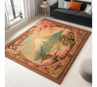 Moquette Polyester Tradition Fleurs Montagnes 160 X 230 Cm - Porte Paillasson D'Entree Interieur Et Extérieur Tapis Kaki Foncé Antidérapant Et Anti-Poussière Tapis D’Entrée Imperméable Lavable