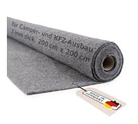 Moquette pour camping-car, feutre flexible sans colle, gris, 2 x 2 m