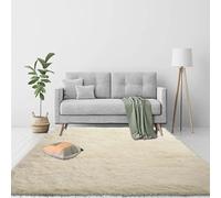 Moquette Salon 210 x 220 cm, Confortable, Polyester Lavable, Parfait pour La Maison Différentes Tailles, pour Canapé Tapis en Peluche Moelleux Doux, Couleur Crème