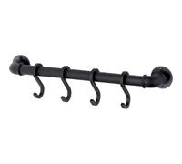 Mora Garden Support mural 49cm avec 4 crochets Noir Industriel 400016