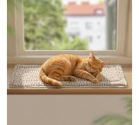Mora Pets Tapis Auto Chauffant Chat pour Fenêtre 90 x 28 cm Gris Clair | Tapis chauffant pour fenêtre, format étroit pour un coin douillet sur le rebord, doux, réversible, auto chauffant