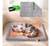 Mora Pets Tapis Chauffant Chat Auto Chauffant 70 x 47 cm Gris Clair | Tapis auto-chauffant réversible, coussin thermique pour chien, sans branchement, pour grands chats et chiens moyens